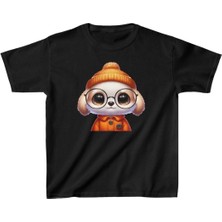 Unisex Çocuk Baskılı T-Shirt - Siyah