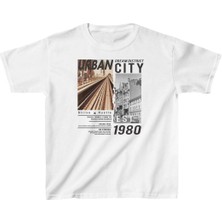 Unisex Çocuk Baskılı T-Shirt - Beyaz