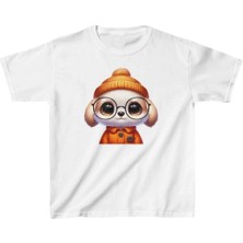 Unisex Çocuk Baskılı T-Shirt - Beyaz