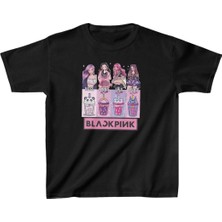 Unisex Çocuk Baskılı T-Shirt - Siyah