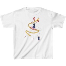 Unisex Çocuk Baskılı T-Shirt - Beyaz