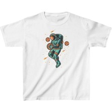 Unisex Çocuk Baskılı T-Shirt - Beyaz