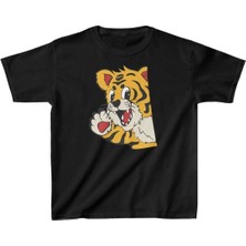 Unisex Çocuk Baskılı T-Shirt - Siyah