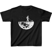 Unisex Çocuk Baskılı T-Shirt - Siyah