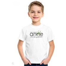 Unisex Çocuk Baskılı T-Shirt - Beyaz