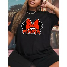 Anneler Günü Baskılı T-Shirt - Siyah