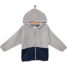 Hellobaby Basic Erkek Fermuarlı Kapüşonlu Polar Hırka Erkek Bebek