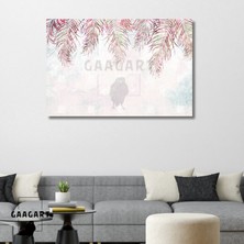 Tekli Yatay Kanvas Duvar Tablosu Sarkan Pembe Yapraklar