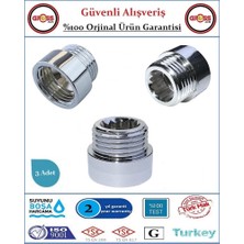 1/2'' Musluk Uzatması - 1.5cm - Paslanmaz Çelik - 3 Adet