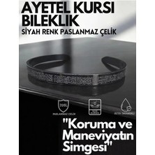 Ayetel Kürsi Yazılı Bileklik Paslanmaz Çelik Ayarlanabilir Erkek/kadın Bileklik