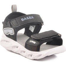 Ba & Ba 018127 P Siyah-Gri Çocuk Sandalet