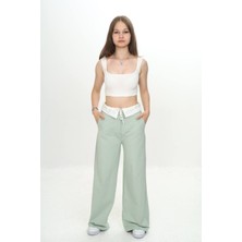 Kız Çocuk Garnili %100 Pamuk Spor PANTOLON-EŞA-2005