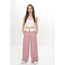 Kız Çocuk Garnili %100 Pamuk Spor PANTOLON-EŞA-2005