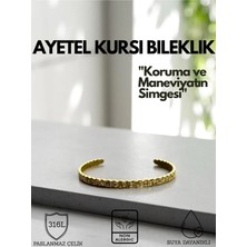 Ayetel Kürsi Yazılı Bileklik Paslanmaz Çelik Ayarlanabilir Erkek/kadın Bileklik