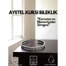 Ayetel Kürsi Yazılı Bileklik Paslanmaz Çelik Ayarlanabilir Erkek/kadın Bileklik