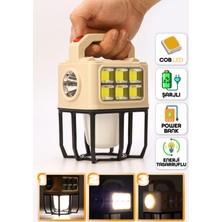 3 Modlu Şarjlı Kamp Lambası Solarlı 20 Watt LED Işık El Feneri Portatif Işıldak Gece Lamba PR9802B