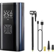 Şarjlı Dijital Göstergeli 120W 150 Psı Lastik Hava Pompası Lastik Kompresör