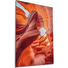 Antilop Kanyonu Dikey Cam Tablo, Ev ve Ofis Duvar Dekoru, Lüks Hediyelik, Kırılmaz Çizilmez