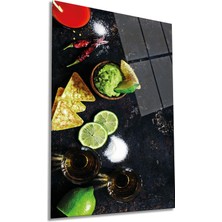 Sos Cips Içecekler Dikey Cam Tablo, Ev ve Ofis Duvar Dekoru, Lüks Hediyelik, Kırılmaz Çizilmez