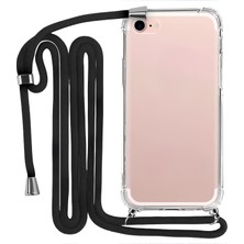 Piyasa Sepeti iPhone 8 Boyun Askılı Şeffaf Tank Kılıf Siyah