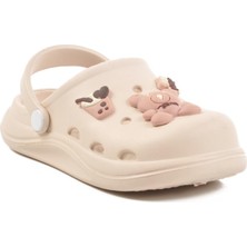 303 F Ekru Hafif Esnek Çocuk Sabo Terlik