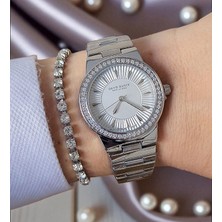 David Guner 31 Mm, Taşlı, Çelik Kordon Metalik Zarif Kadın Kol Saati, Taşlı Bileklik Hediyeli