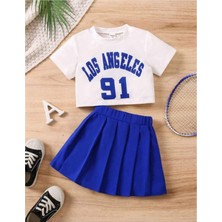 Pile Etekli Baskılı Kız Çocuk Takım