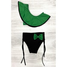 Yarım Kol Fiyonklu Arkadan Bağlamalı Çocuk Bikini Takım