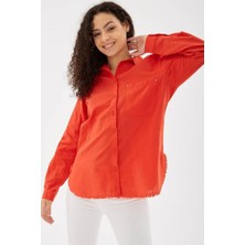 Fashion Friends Etek Ucu Püsküllü Kadın Gömlek 25Y0390K1