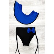 Yarım Kol Fiyonklu Arkadan Bağlamalı Çocuk Bikini Takım