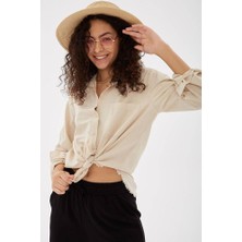 Fashion Friends Etek Ucu Püsküllü Kadın Gömlek 25Y0390K1