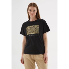 Fashion Friends Baskılı Taşlı Kadın Bluz 25Y0062K1