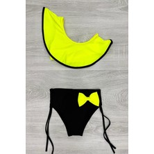 Yarım Kol Fiyonklu Arkadan Bağlamalı Çocuk Bikini Takım