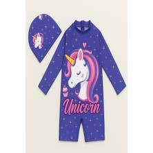 Kız Cocuk Uzun Kollu ve Fermuarlı Mayo Takımı 3 -10 Yas 11909