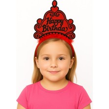 Nessiworld Kırmızı Happy Birthday Prenses Tacı – Doğum Günü Taç Aksesuarı