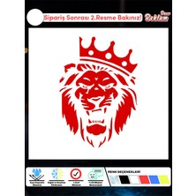 Taçlı Aslan Sticker – Güç ve Asalet Temalı Araç Stickerı