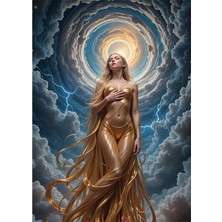 Bedeko Mistik Güzel Kadın Ahşap Tablo