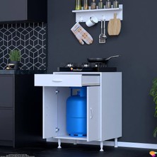 Modilayn Doqu (M) Set Ocak Altı Dolap 65X88X48 Cm, Çekmeceli,kapaklı, Tüp Bölmeli ve Baharat Raflı