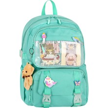 Lüx Büyük Boy Desenli Unisex Ayarlanabilir Ortapedik Askılı Çok Gözlü Laptop Bölmeli Okul Çantası