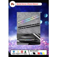 2’li Spor Şerit Sticker Seti – Motosiklet & Araç Uyumlu – Yakıt Tankı, Kask, Dikiz Aynası Için