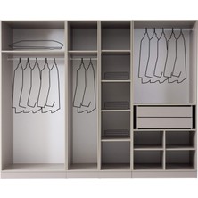Ren 6 Kapaklı Gardırop  Mdf