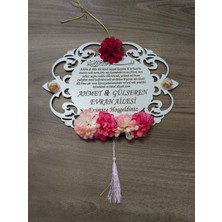 Dış Kapı Süsü Dualar ve Çiçekler Eşliğinde Çok Şık (Kalite Li ) Kişiye Özel