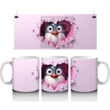 Pembe Kalpler Arasından Bakan Baykuş – Baskılı Kahve Kupası