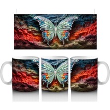 Parlak Işıltılı Kanatlarıyla Büyük Kelebek – Baskılı Kahve Kupası