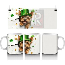 Şapkalı St. Patrick’s Temalı Yorkshire Terrier - Baskılı Kahve Kupası