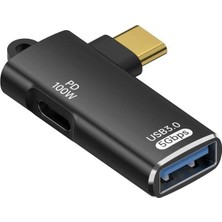 Apera GA29 Type-C Metal Adaptör USB 3.0 5gbps Veri Aktarımı 100W Pd Şarj I-Phone Android Uyumlu