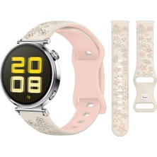 Huawei Watch Gt5 41MM Uyumlu Floraflex Çiçek Desenli Yumuşak Soft Silikon Kordon
