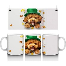 Şapkalı Sevimli Toy Poddle – Baskılı Kahve Kupası