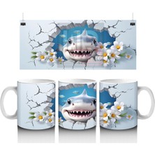 Kiraz Çiçekleri Arasında Gülümseyen Köpekbalığı – Baskılı Kupa