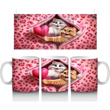 Mor Kalp Içinde Işıltılı Pembe Kelebek – Baskılı Kahve Kupası